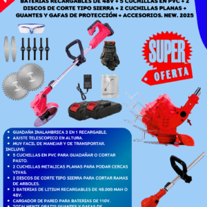 Podadora Portatil Completa 2 Baterias